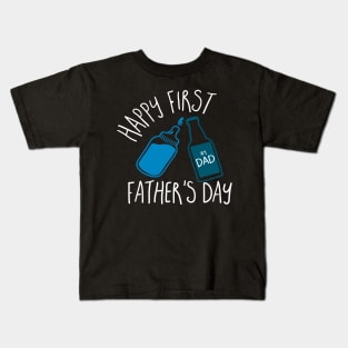 Dad Beer Happy First Father's Day mode White Kids T-Shirt